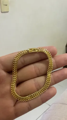 ? Pulseira Imperador 6mm Masculina Banhada a Ouro 21cm