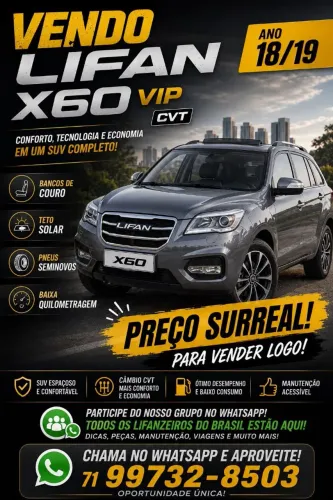 Lifan X60 VIP 1.8 16V 128cv 5P Aut. 2019