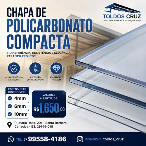 Chapas de Policarbonato Compacto | Pronta Entrega