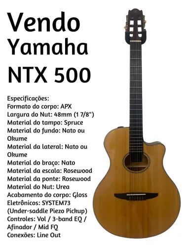 Violão Yamaha NTX 500 Cutway Nylon 6 cordas