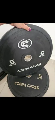 Par de Anilhas 5kg Cobra Cross - Emborrachadas Olímpicas
