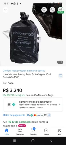 Lona ViniLonas 10x6 nova sem uso.