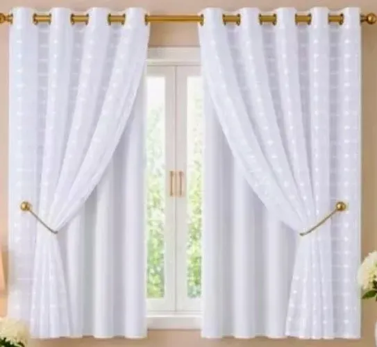 3 CORTINAS XADREX BRANCA, BLACKOUT!
