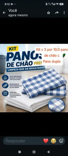 Kit c 3 unid Pano de chão duplo 10.00