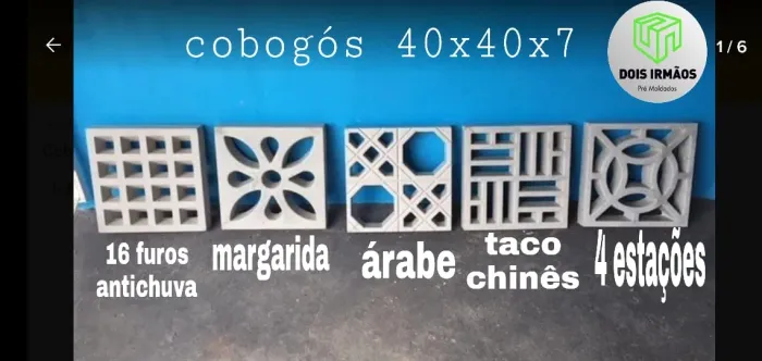 Blocos, canaletas, cobogos