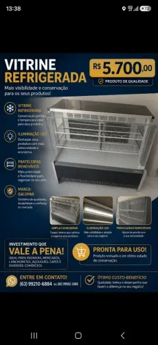 Vitrine refrigerada expositora