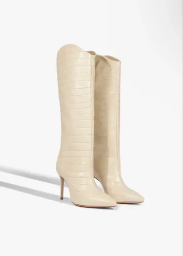 Bota Schutz Cano Longo Couro Creme