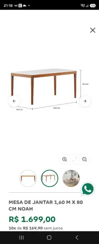 Mesa de jantar tok & stok