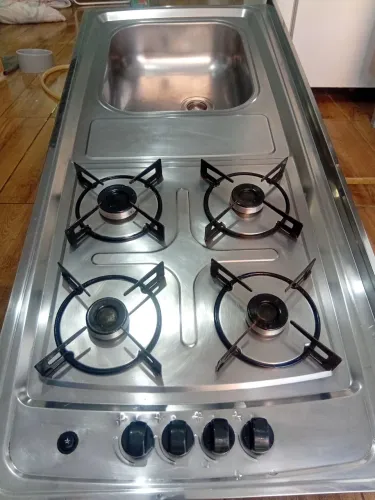 Pia cuba inox com cooktop