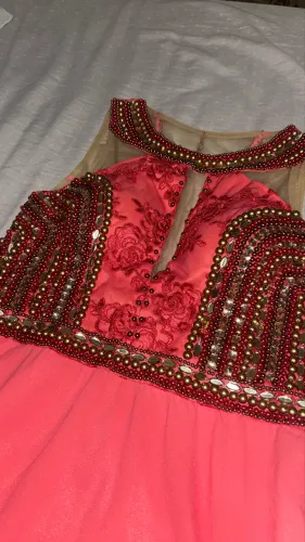 Vestido social cor salmão