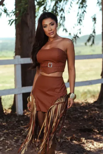 Conjunto couro country 