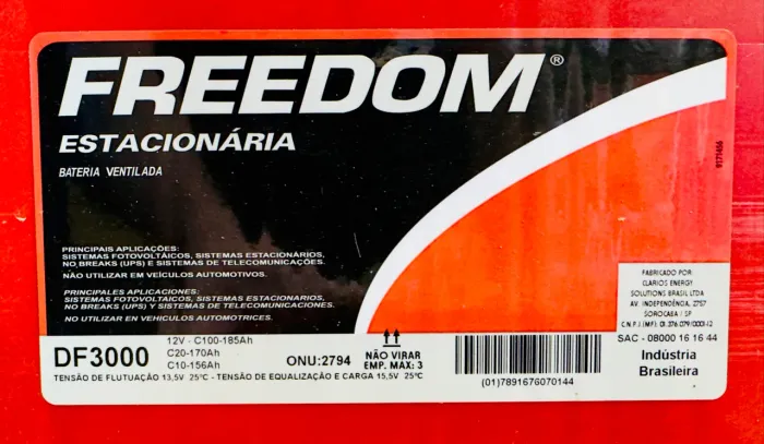 Bateria Estacionária FREEDOM DF3000
