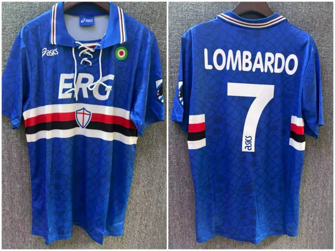Camisa Sampdoria Asics 1994 / 1995 Retro Lombardo Mihajlovic