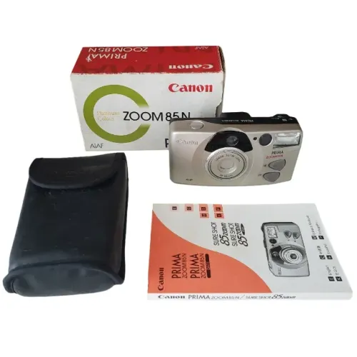 Com defeito - Câmera Analógica Canon Antiga Prima Zoom 85n Platina