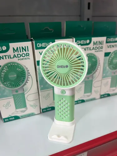 Mini Ventilador Portátil Recarregável 2W 3 Velocidades