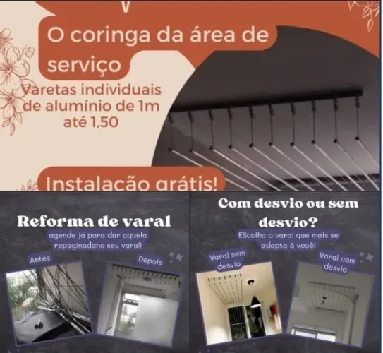 Varal de teto de Alumínio 