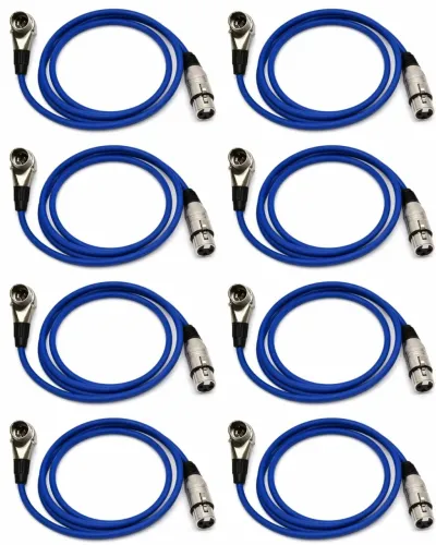 Kit 8 Cabos Balanceados XLR 90° x XLR para UI24R - 1 Metro
