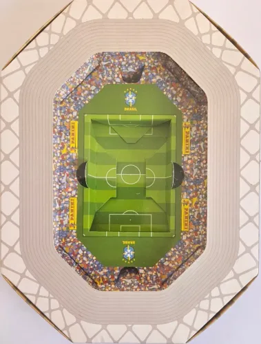 Mini estadio Copa do Mundo Qatar 2022.