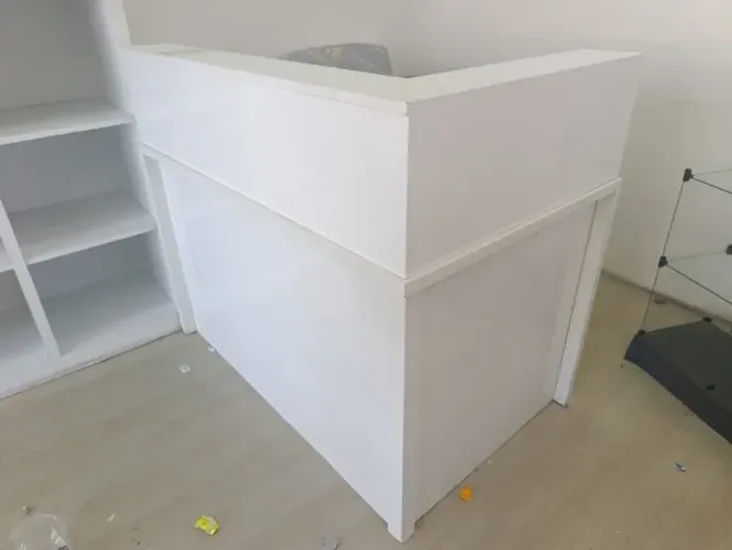 Balcão em L para Loja ou Escritório - MDF Branco