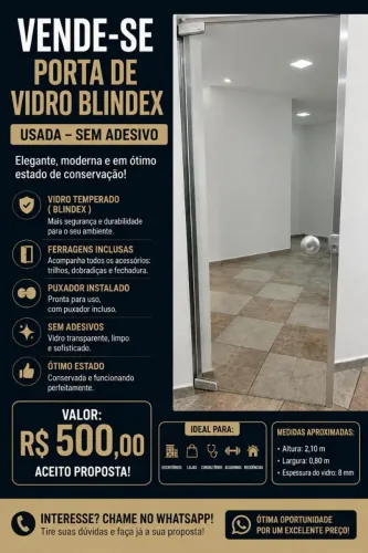 Porta de blindex