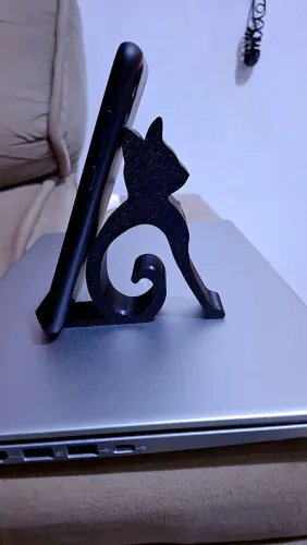 ? Suporte de Celular Gatinho - Decoração + Praticidade para Mesa/Criado-mudo