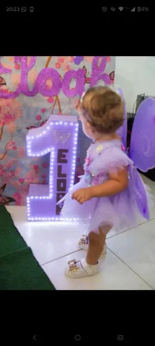 Número em papelão luminária