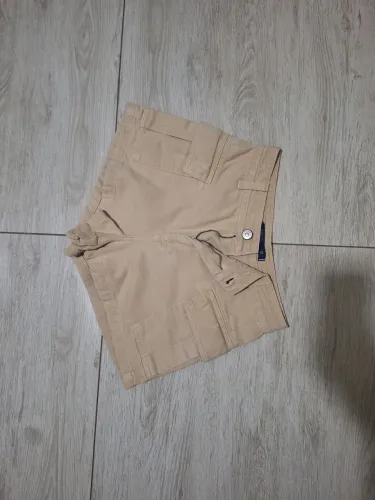 Short Feminino Sarja Bege Estilo Cargo Blue Steel Tam 36