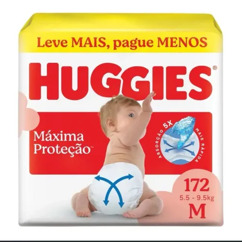 Vende-se fralda Huggies máxima promoção- M 172 unidades 