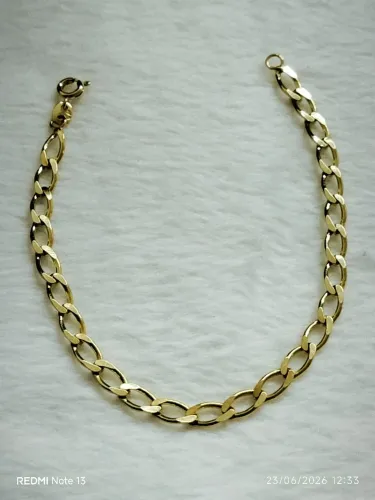 Pulseira Masculina folheada a ouro 18k 20cm, 5mm