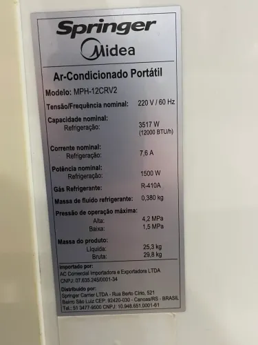 Ar condicionado 12 mil portátil Springer