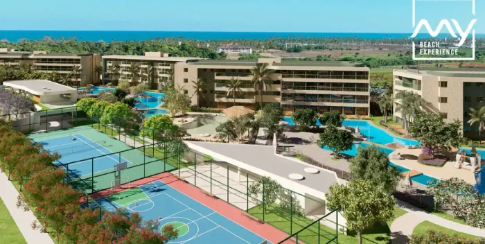 MURO ALTO, RESORT DE ALTO PADRÃO, STUDIO COM 26m², VISTA PISCINA PRINCIPAL...