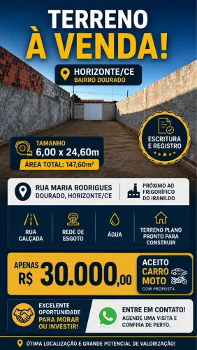VENDO TERRENO EM DOURADO HORIZONTE\CE