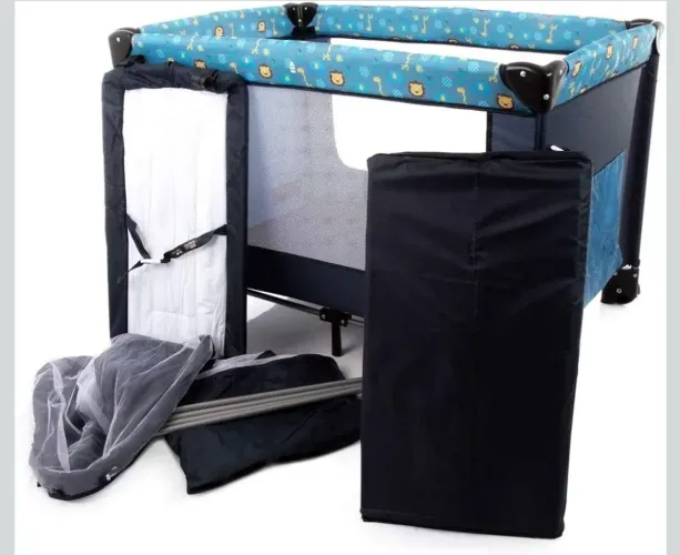 Berço cercado Portátil Happy, 0 a 15kg , Azul