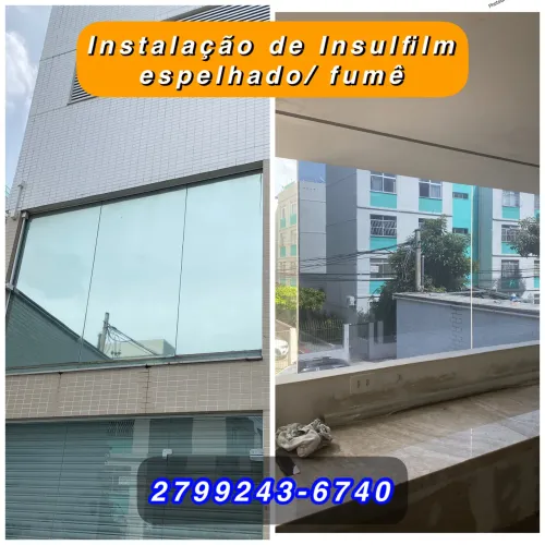 Insulfilm espelhado para janelas e vidros, adesivos e papel de parede vitória 