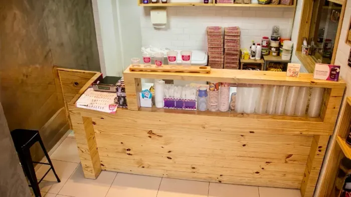 Mobiliário loja Maria Açaí - Lanchonete comercial