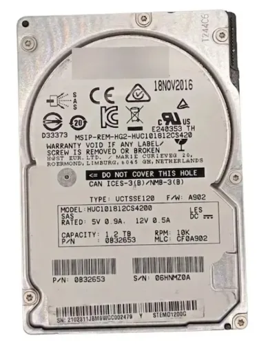 Hd IBMStorage 1.2TB 10k 2,5" SAS 12Gbps