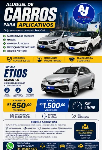 Aluguel de carro para aplicativo