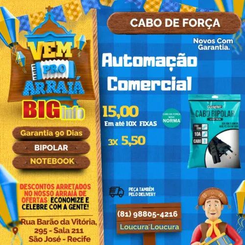 Cabo Força Energia Bipolar Tv Radio Ps3 Ps4 Fonte Impressora 