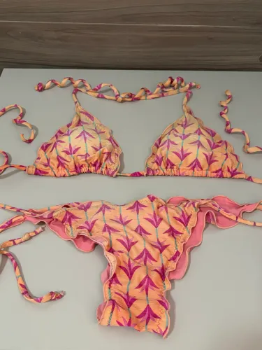 Biquini ripple laranja M