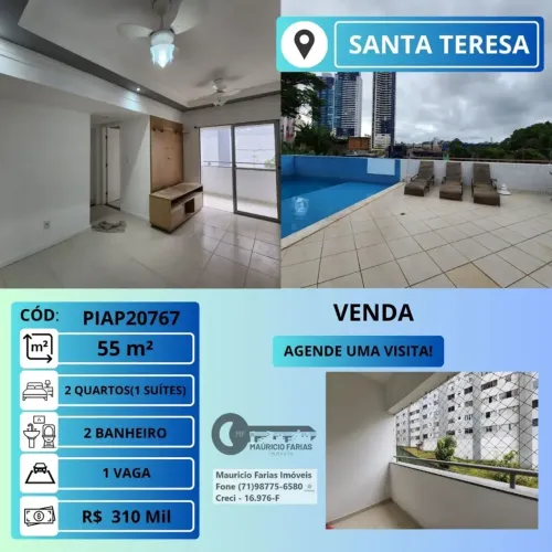APARTAMENTO 2 QUARTOS(1 SUÍTE) COM 55M² EM SANTA TERESA