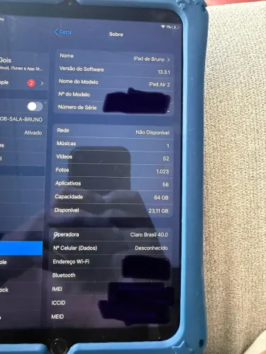 iPad Air 2 funcionando perfeitamente, porém com display rachado