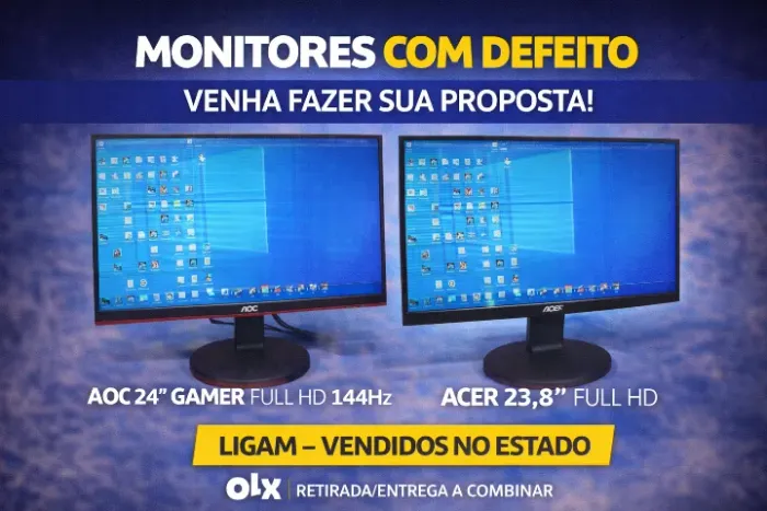 SÓ HOJE! 2 Monitores GAMER