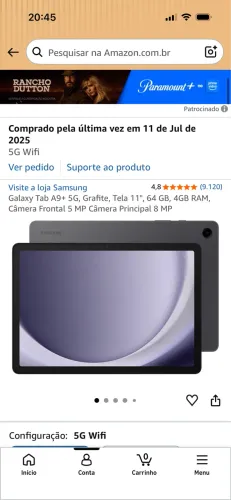 Tablet Samsung Galaxy A9 + 5g