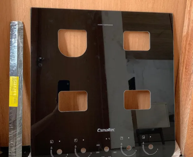 Mesa De Vidro Tampo Fogão Jade Glass E Agata Glass 4 Bocas<br>