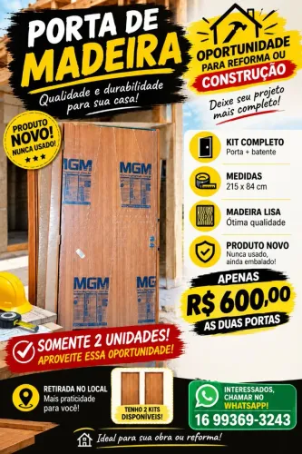 Porta de madeira nova