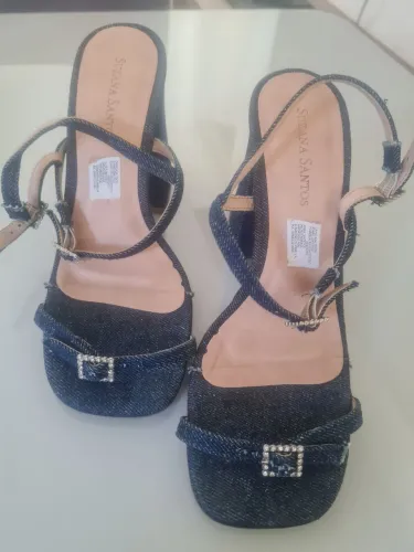 Sandália estampa jeans