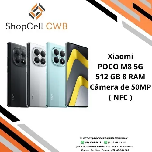 Poco M8 5G NFC 512 Gb c/ 12 Ram Global Novo e Lacrado Loja Física