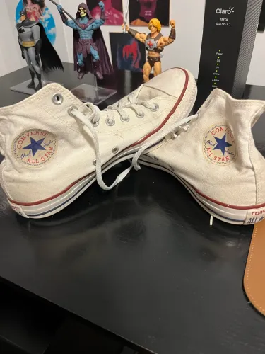 Tênis converse all star branco cano alto usado e antigo tamanho 41