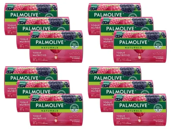kit 12 sabonetes Palmolive 85g framboesa e amora - val: 9/2027
