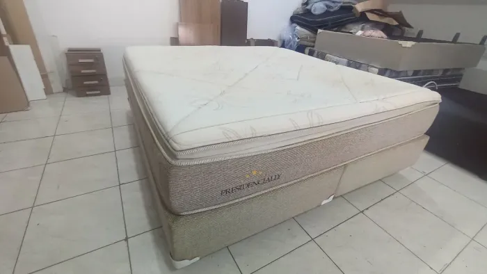 Cama box super king size Colchão molas ensacandas bambú dividimos TB cartão 